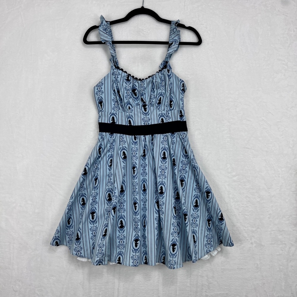 Hot Topic Disney Alice In Wonderland Ruffle Back Cosplay Dress M NWT Blue